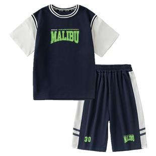 小象汉姆童装男童套装儿童篮球服透气运动服2026夏季新款短袖快干