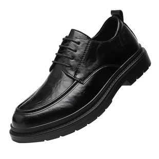 新款隐形内增高皮鞋男款8/10cm新郎结婚鞋真皮商务正装休闲鞋男鞋