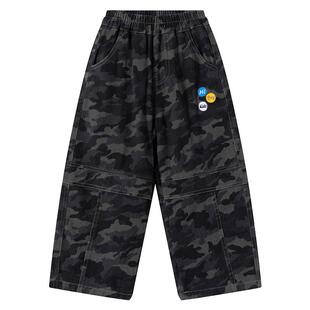 小象汉姆童装男童迷彩裤直筒弯刀裤2026春装新款儿童春春长裤休闲