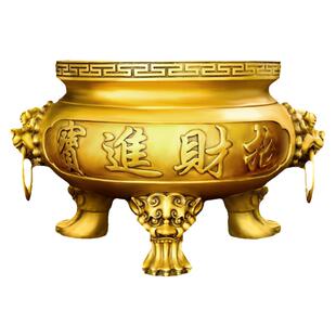 铜香炉摆件金玉满堂香炉祠堂供奉家用寺庙上香三足鼎炉供佛财神爷