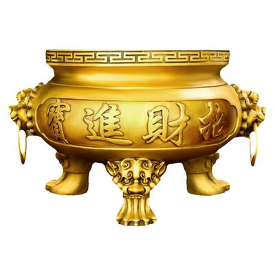铜金玉满堂香炉摆件家用寺庙供奉