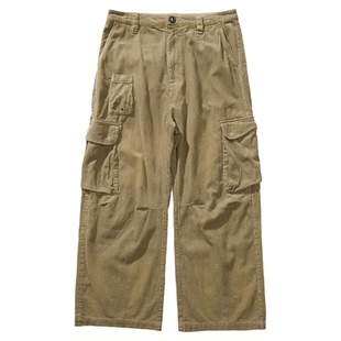 瞬时山野Monterest户外复古洗水宽松阔腿多口袋灯芯绒工装休闲裤