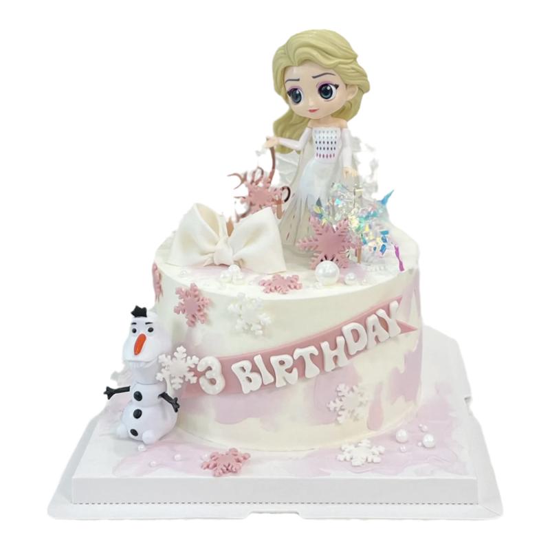 女孩生日蛋糕装饰珍珠蝴蝶结插件网红冰雪爱莎女王艾莎公主摆件