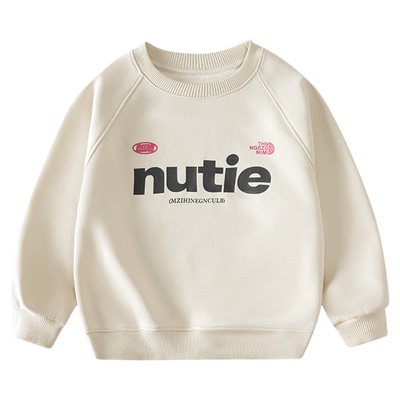 男童加绒卫衣秋冬款2025冬装新款儿童加绒加厚一体绒保暖上衣