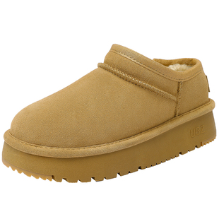 UBZ 防水低帮雪地靴女2026年冬新款厚底增高小个子加厚小矮帮棉鞋