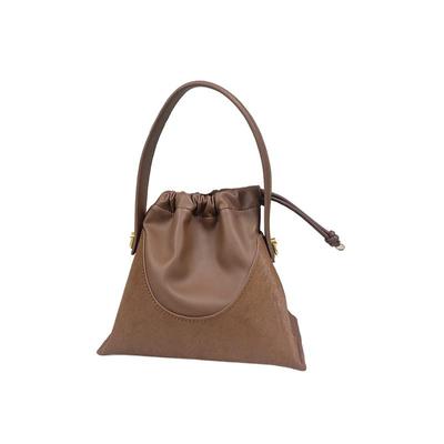 谜底包包女秋新品美拉德色系马毛包拼接设计手提包243MQ1363