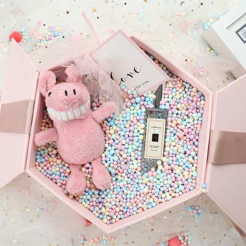 网红款流星球礼品盒卡1kg史莱姆泡沫球颗粒彩色填充物批发DIY马龙