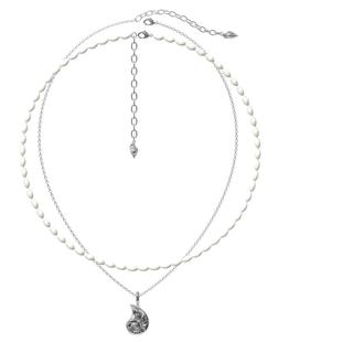 PEARLONA黄子弘凡宋亚轩同款双层叠带锁骨链项链白马蹄螺珠原创