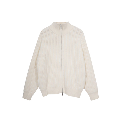 Hualun秋冬绒感毛衣开衫外套