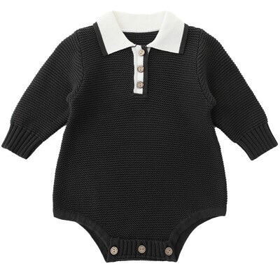 巴厘小猪婴儿秋冬季针织包屁衣