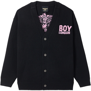 【绚烂烟火】BOYLONDON春撞色大V领毛衣针织学院开衫外套N64004