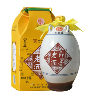即墨老酒十年陈酿1L坛装礼盒正宗黍米黄酒非糯米酒经典10年甜型