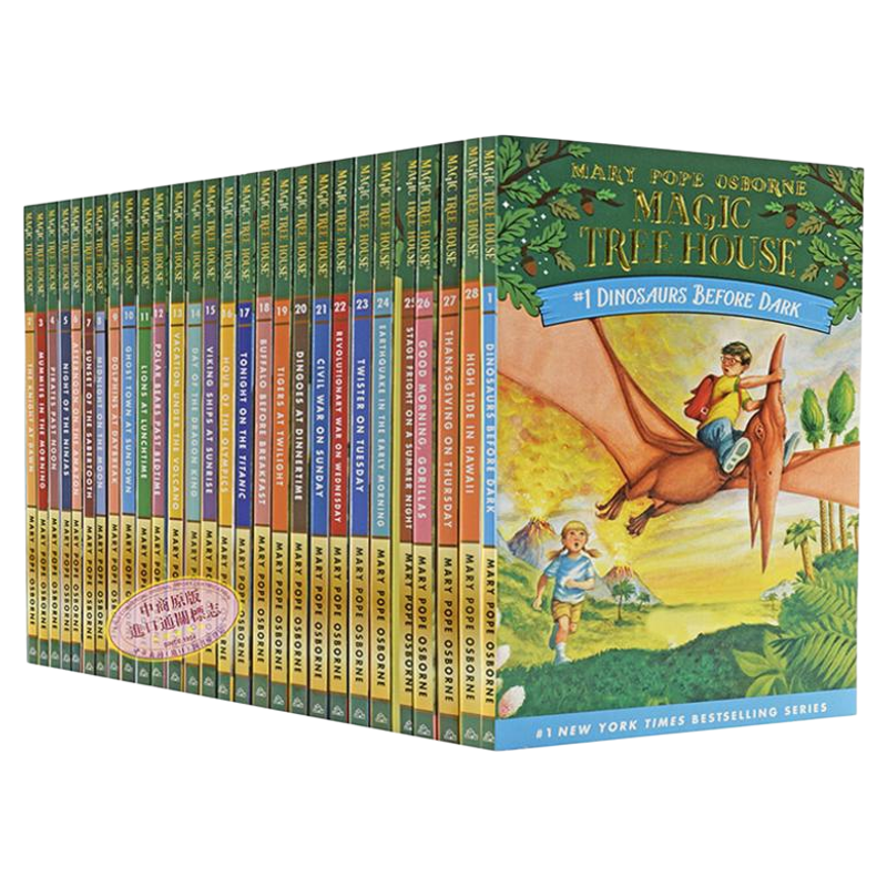 神奇树屋英文版Magic Tree House 1-28盒装第一季 桥梁书章节书全套装 美国中小学生课外读物 神奇书屋英文原版 中商?