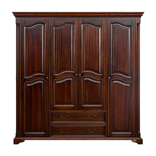 美式全实木衣柜卧室家用收纳柜子新款2026爆款成品组装收纳大衣橱