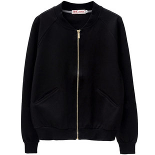 夹克外套女宽松短款春秋纯色薄款棒球服韩版休闲开衫拉链中性欧货