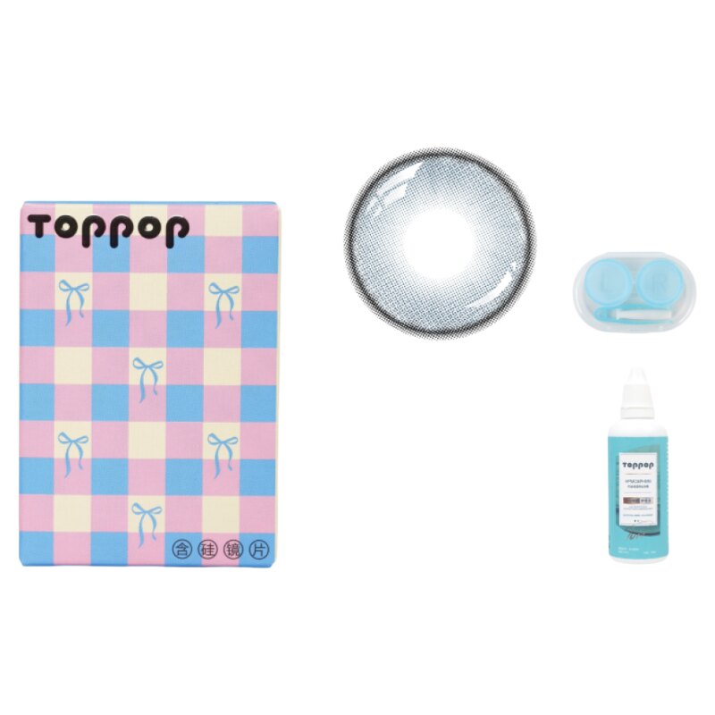 Toppop【云朵系列】半年抛美瞳水光感玻尿酸2片清透水润隐形眼镜