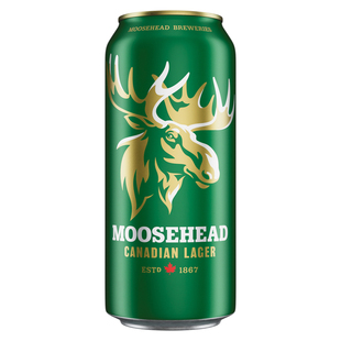 送杯！加拿大进口MOOSEHEAD魔书拉格精酿啤酒473ml*5罐清爽黄啤酒