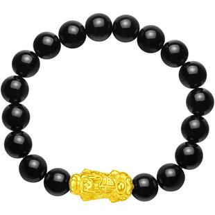 【情人节礼物】周大福男士黄金貔貅转运珠足金黄金貔貅手链EOR203