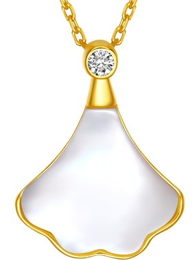 六桂福贝壳小裙子项链女925银