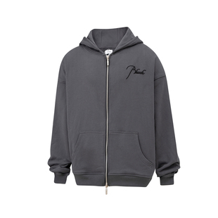 RHUDE刺绣字母胶囊拉链开衫外套美式高街男女宽松休闲连帽卫衣潮