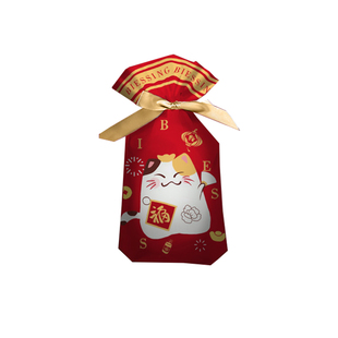 新年福袋喜糖饼干礼物包装袋雪花酥丝带抽绳束口袋婚庆满月礼品袋