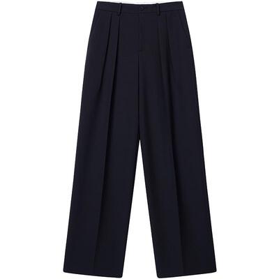 【100%绵羊毛】BLUE ERDOS26早春新品优雅通勤垂坠褶裥阔腿西裤