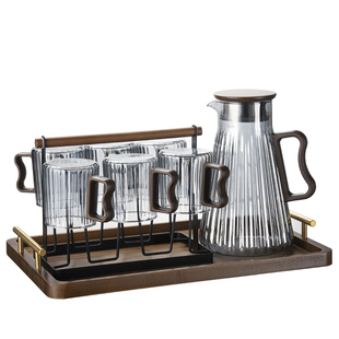 耐热高硼硅玻璃杯套装家用冷水壶喝水杯子待客轻奢高颜值手柄茶杯