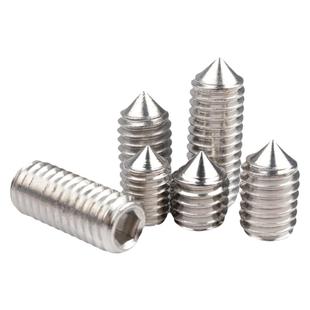 不锈钢尖头机米螺丝玻璃门把手螺丝房门锁拉手顶丝内六角紧定螺钉