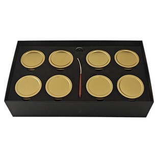 高档6孔8孔鱼子酱礼盒正方形鱼籽包装盒配贝壳勺开罐器冰盒手提袋