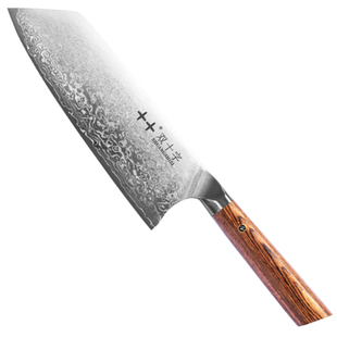 双十字大马士革钢菜刀锋利水果切片刀锻打厨房刀具组合套刀套装