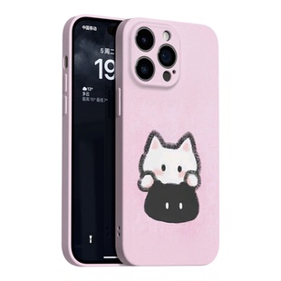 可爱黑白猫咪情侣手机壳适用于iPhone17Air苹果16promax/15plusOPPOreno14华为mate60VIVOx200小米一加