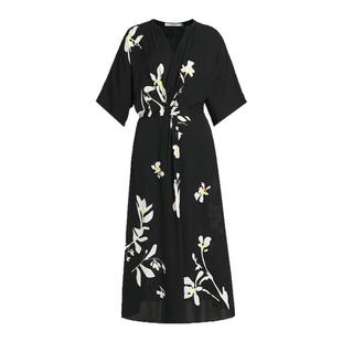 【新能量黑裙】Marisfrolg玛丝菲尔2025夏新款气质V领收腰连衣裙