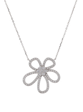 莫桑石太阳花满钻项链