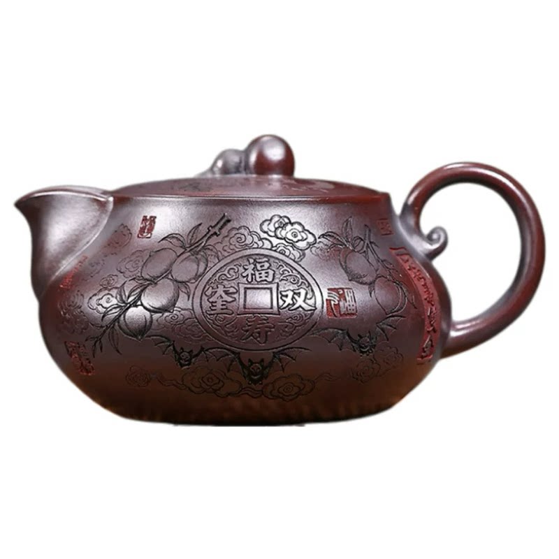 纯手工原矿古乌泥福禄福寿茶壶