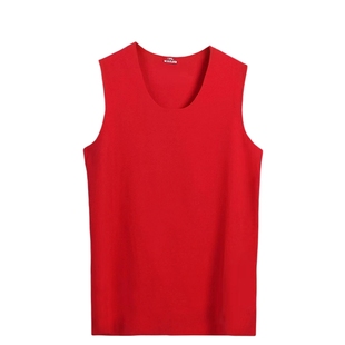 大红德绒男背心自发热男女结婚本命年内穿保暖中国红内衣加绒马甲