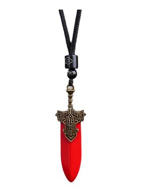 玄灵阁朱砂剑吊坠古剑挂饰项链