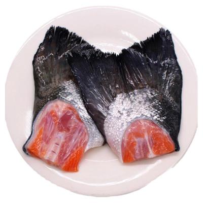 3斤三文鱼尾巴带皮分割包邮冰鲜宠物三文鱼边角料鱼油丰富挪威