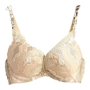 欧系列正品70B75A刺绣蕾丝三排扣上薄下厚胸罩女内衣文胸 OA23414