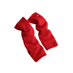 盈妹岁末之喜丨新年红色半指手套加长手臂套保暖氛围感羊毛袖套女