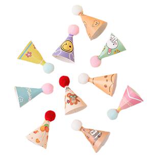 迷你韩国毛球帽生日帽蛋糕装饰卡通小动物可爱帽子插件生日插牌