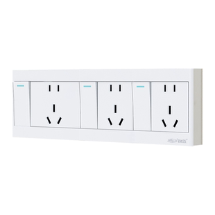 明装开关插座三开十五孔 三开双控厨房卫生间二十五面板一键断电3