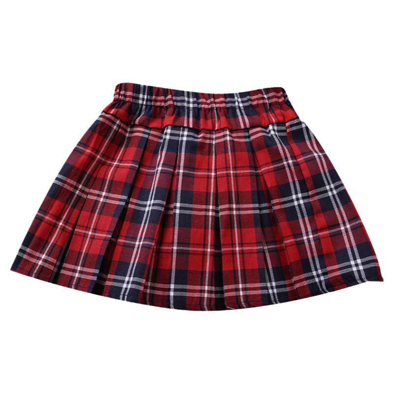 儿童红色学院校服女孩子半身裙