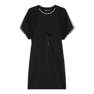 IT Simone Rocha女装泡泡袖连衣裙新品温柔气质纯色及膝裙7226B3X