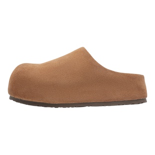 增高5cm勃肯鞋男真皮厚底包头半拖老钱风一脚蹬外穿大头懒人拖鞋