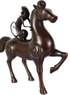 铜生肖马生肖猴摆件马上封猴礼品
