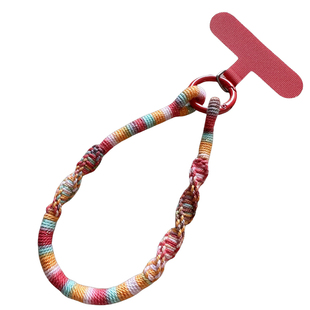 2026年红色马年螺旋纹纯手工编织短款手机挂绳可手提防丢手绳手腕可腕带夹片挂饰彩色壳绳子可包挂户外女新款