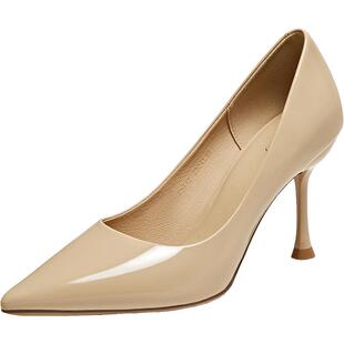 【大女主】百思图26春新款裸色高跟鞋细跟不累脚尖头女单鞋婚鞋