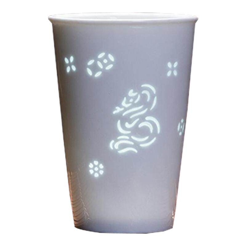 高温玲珑瓷12生肖釉下彩可乐杯