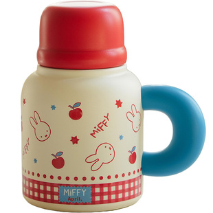 April吸管保温杯马克杯女生办公室桌面水杯高颜值带盖带手柄杯子