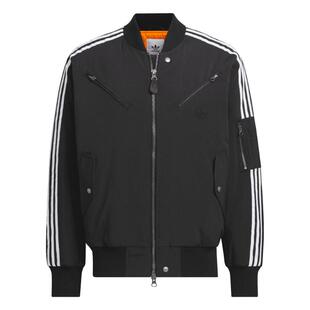 宽松休闲运动保暖棉服飞行员夹克外套男秋冬adidas阿迪达斯三叶草